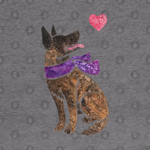 Watercolour Dutch Shepherd by animalartbyjess